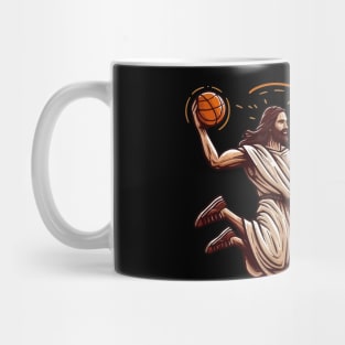 Funny Basketball Retro Jesus Christ Mug